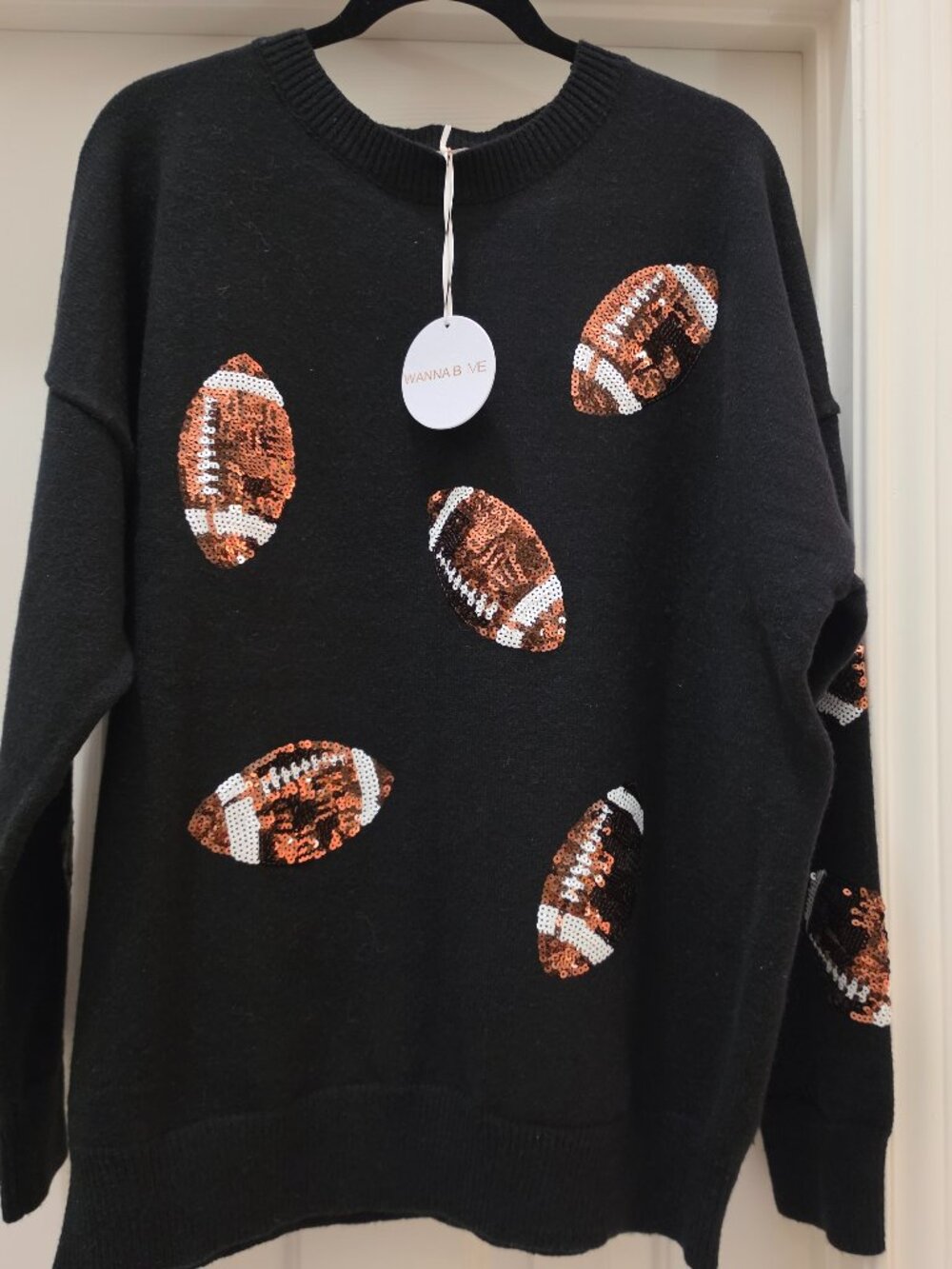 Sequin Football Sweater